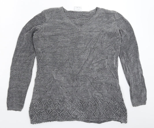 NEXT Womens Grey  Knit Pullover Jumper Size S