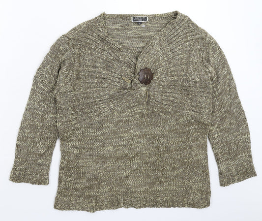 Jasmin Womens Grey  Knit Pullover Jumper Size S