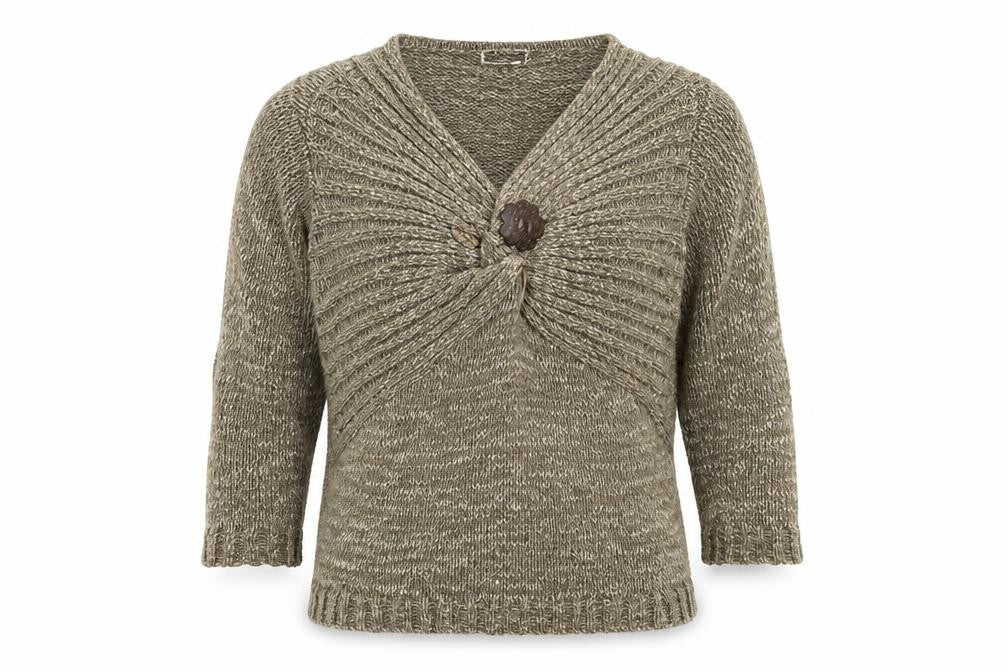 Jasmin Womens Grey  Knit Pullover Jumper Size S