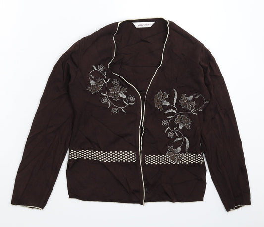Yildirimlar Womens Grey Floral Knit Cardigan Jumper Size S