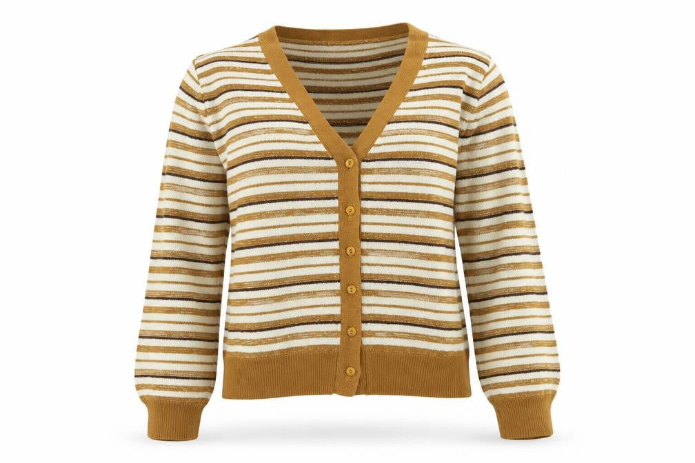 Maille Womens Multicoloured Striped Knit Cardigan Jumper Size M
