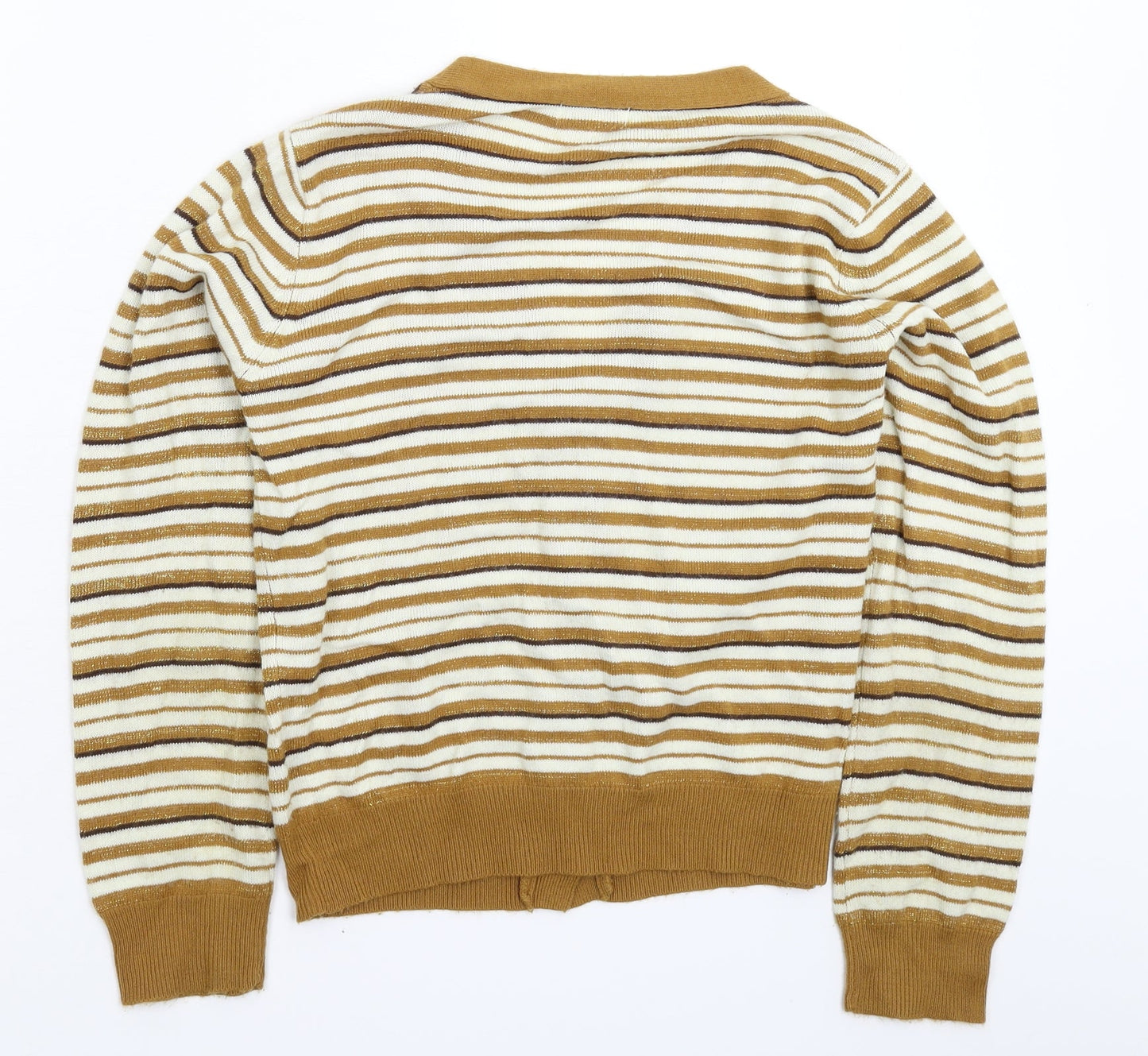 Maille Womens Multicoloured Striped Knit Cardigan Jumper Size M