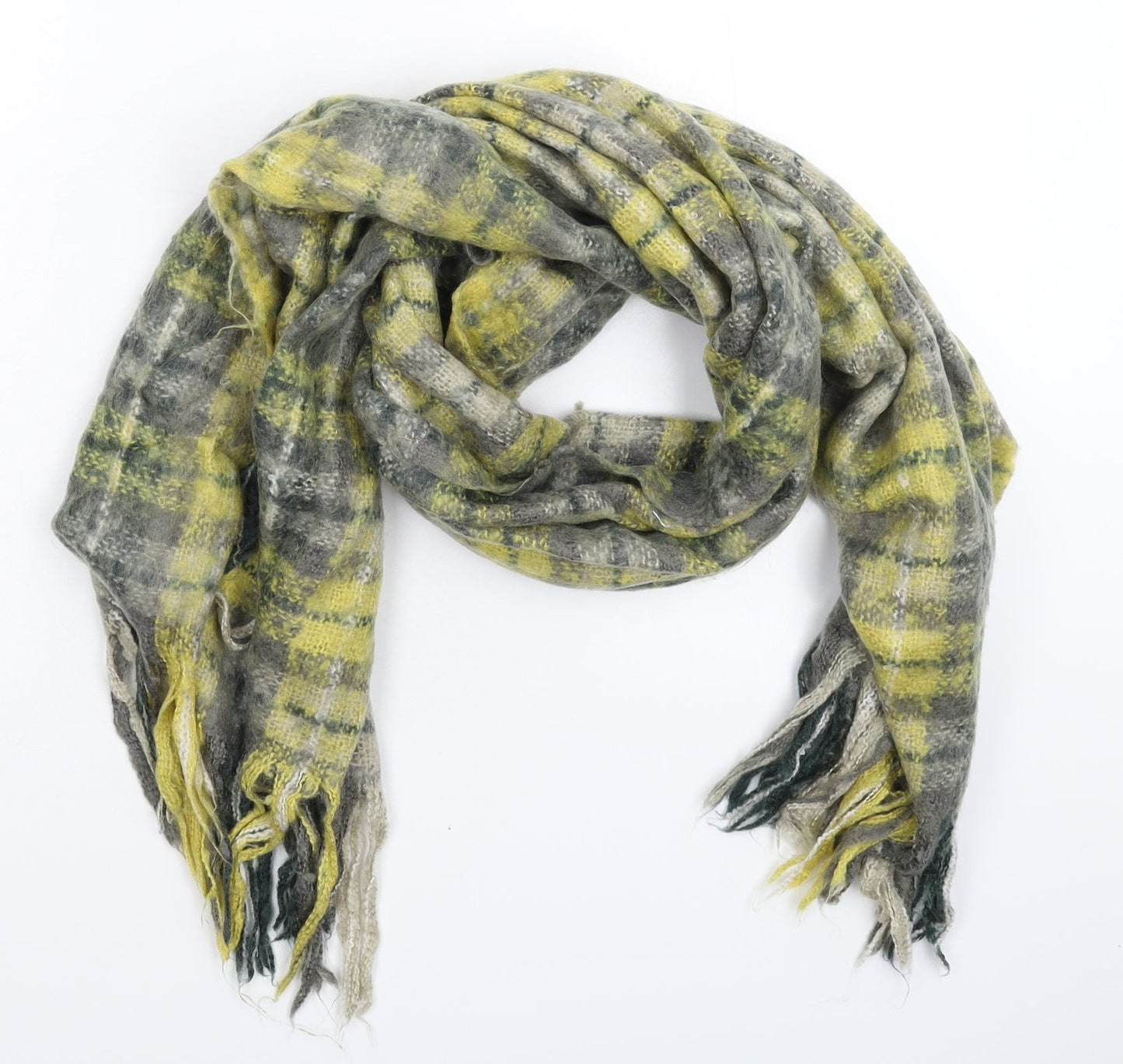 Preworn Womens Multicoloured Check Knit  Scarf