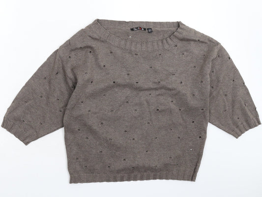 Studio Womens Grey  Knit Pullover Jumper Size 12