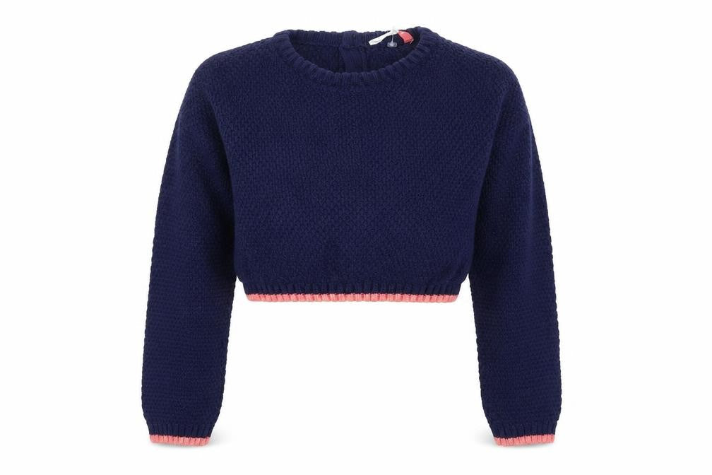 John Lewis Girls Blue  Knit Pullover Jumper Size 7 Years