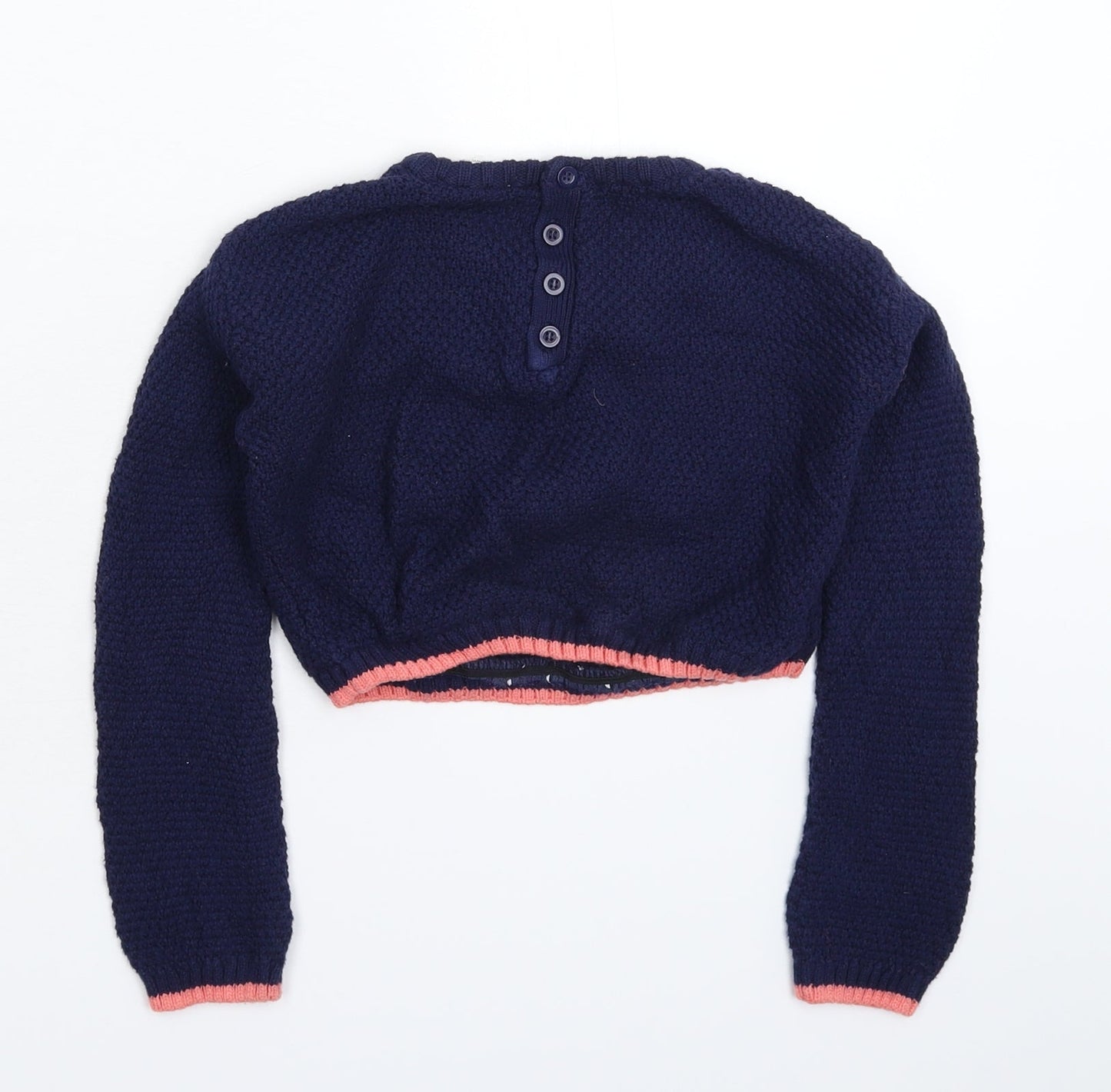 John Lewis Girls Blue  Knit Pullover Jumper Size 7 Years