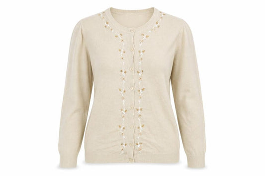 Bonmarché Womens Beige Knit Cardigan Jumper Size M