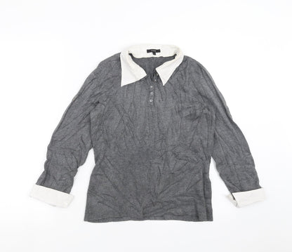 Additional front view of Linea women’s grey knit jumper, size S
