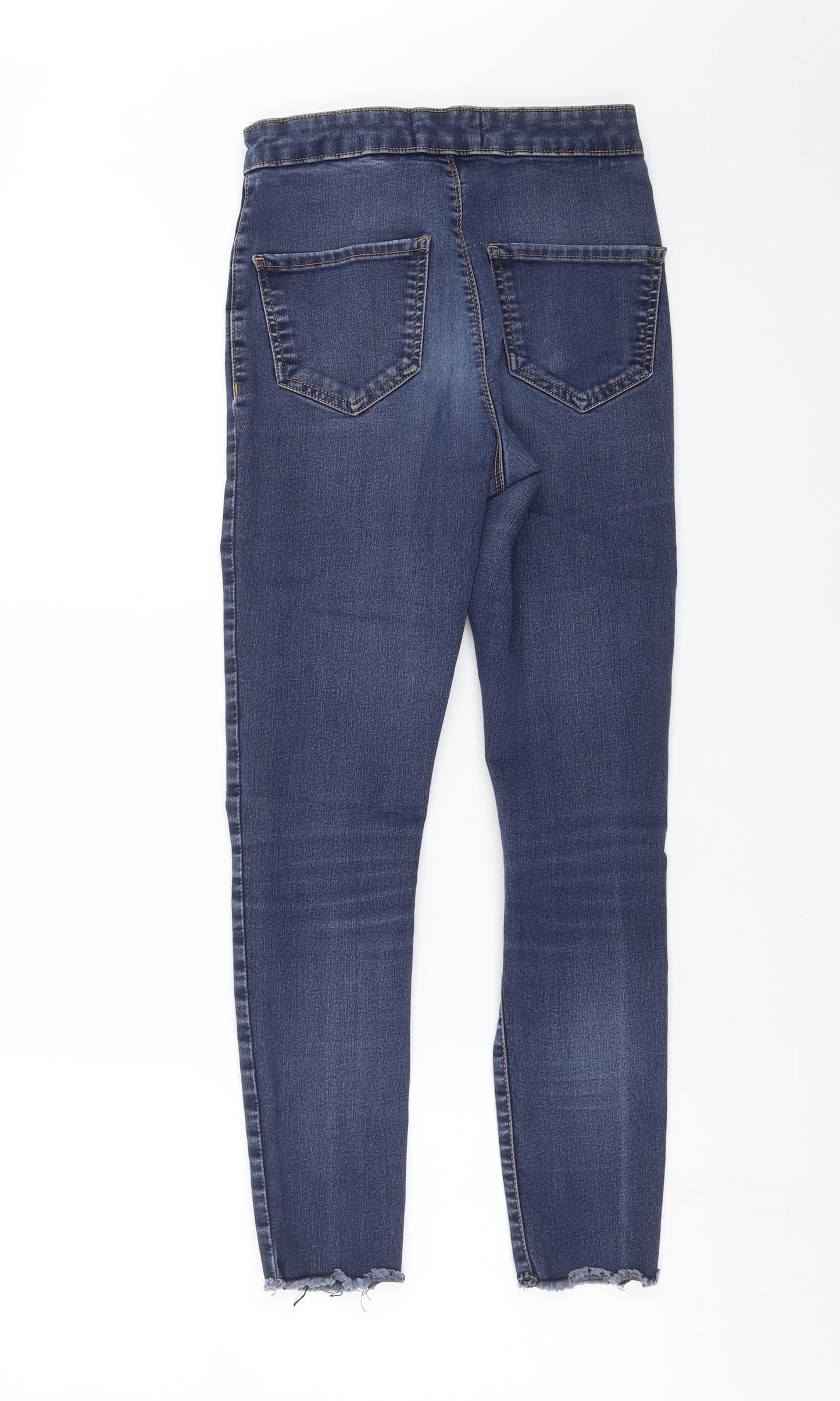 Miss Selfridge Womens Blue  Denim Skinny Jeans Size 8 L24 in - Distressed hem