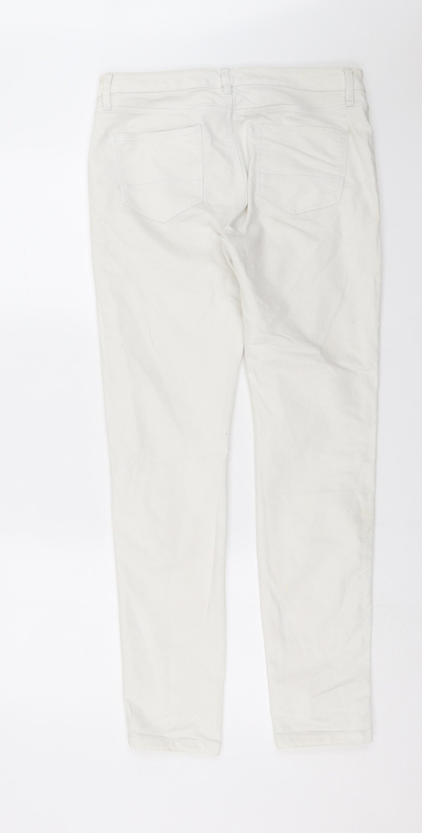 F&F Womens White  Denim Skinny Jeans Size 10 L30 in