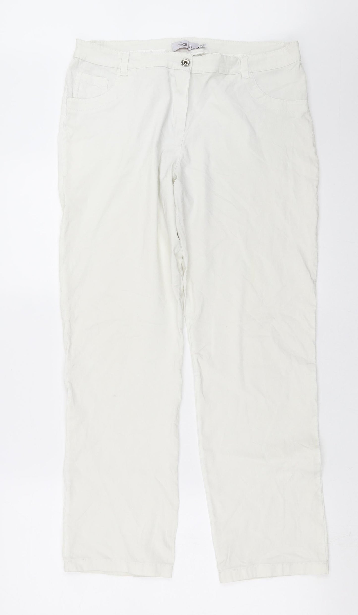 Niama Womens White   Trousers  Size 34 in L28 in