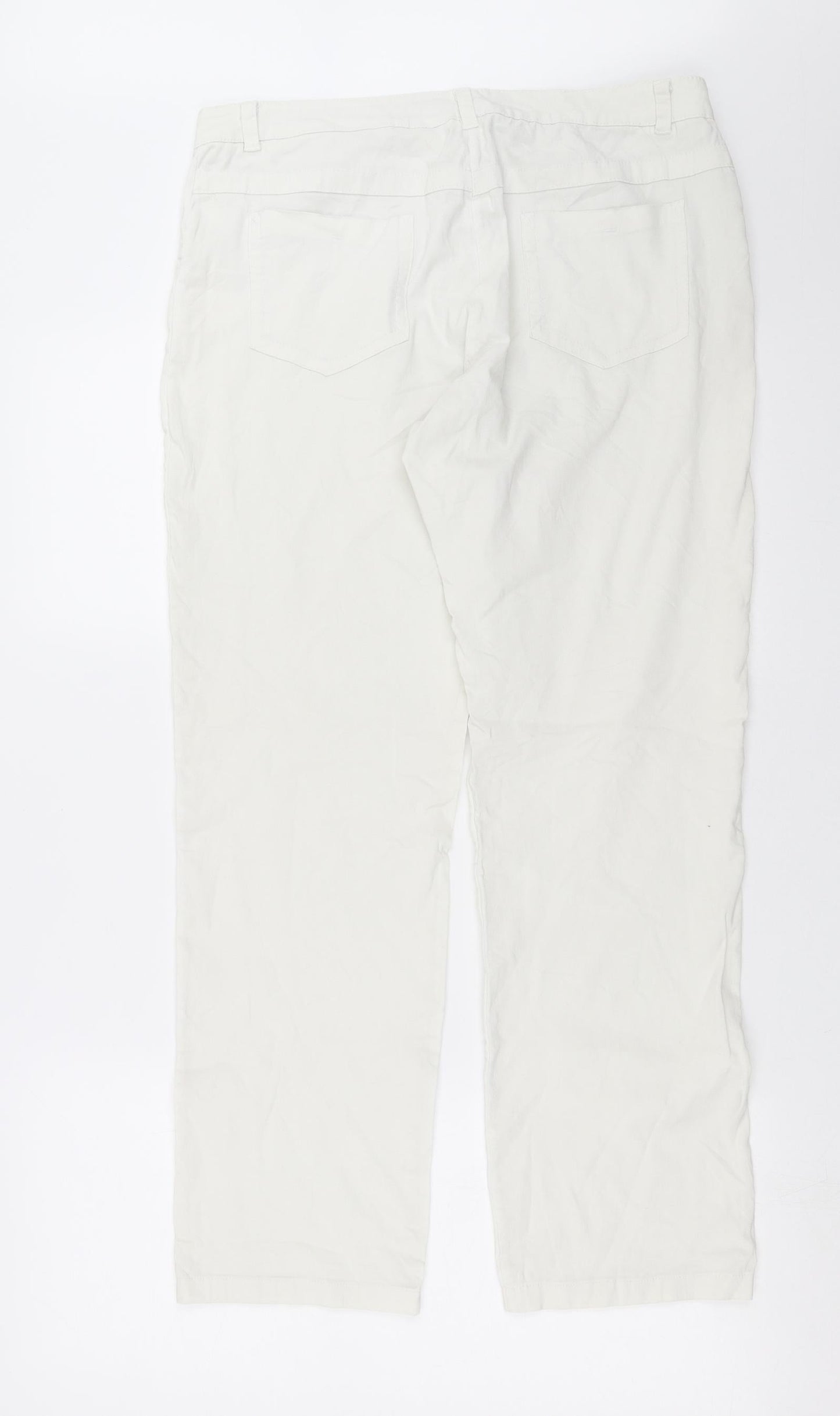 Niama Womens White   Trousers  Size 34 in L28 in
