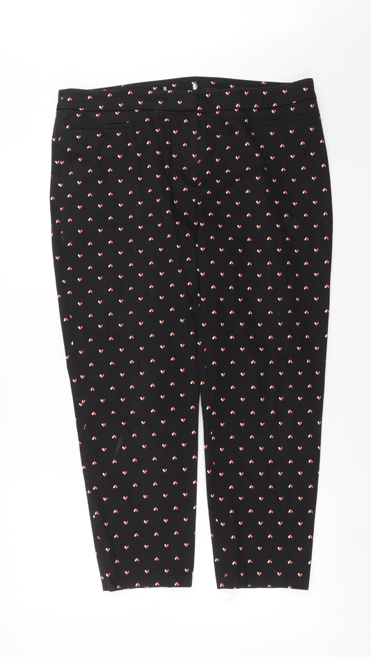 Preworn Womens Black Geometric  Trousers  Size 36 in L25 in