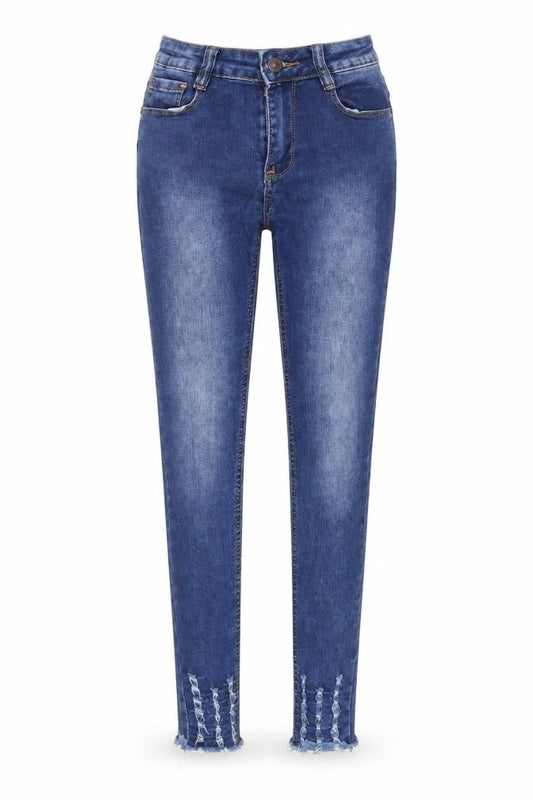 Laulia Womens Blue  Denim Skinny Jeans Size 6 L27 in - Distressed hem