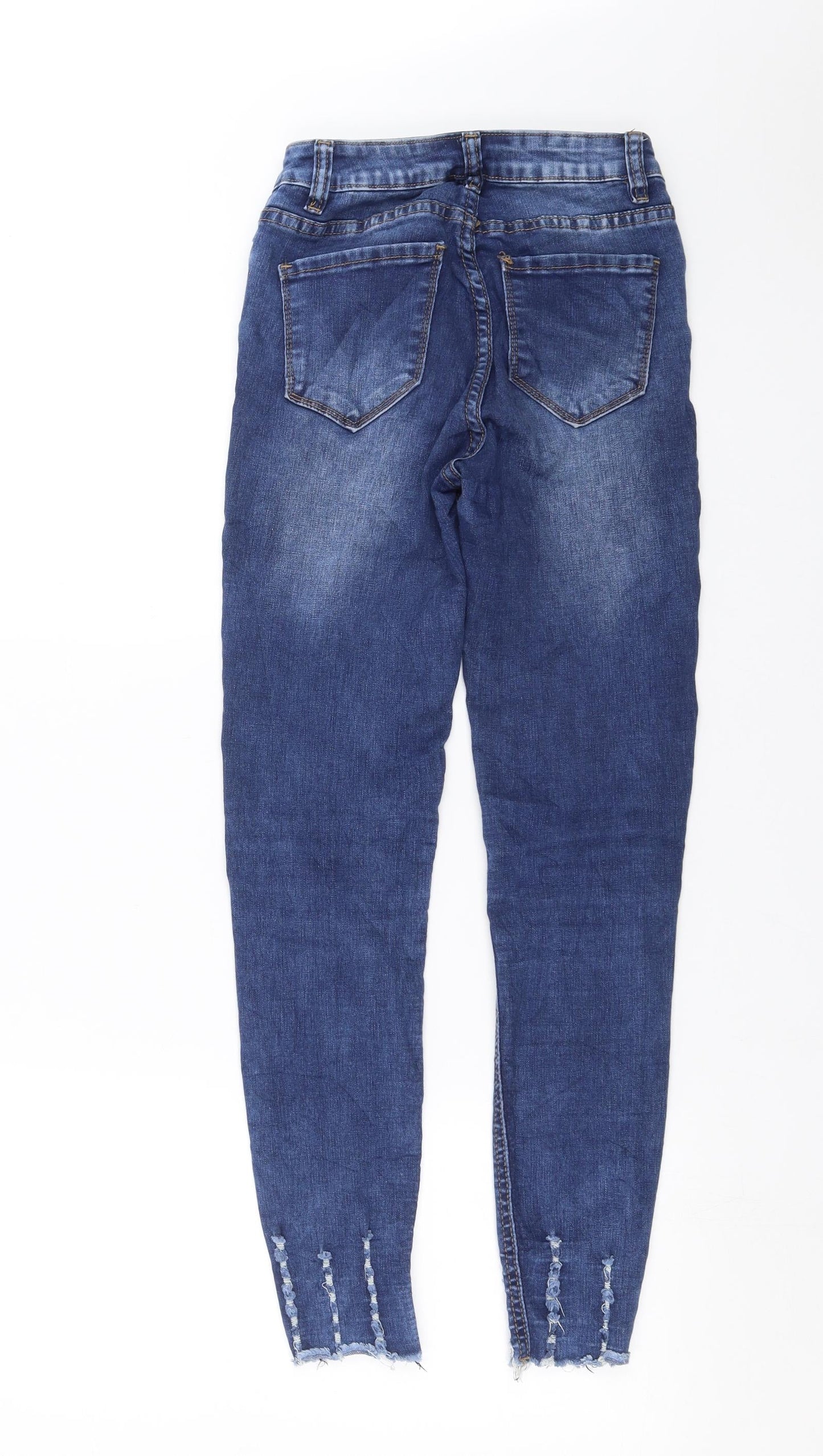 Laulia Womens Blue  Denim Skinny Jeans Size 6 L27 in - Distressed hem