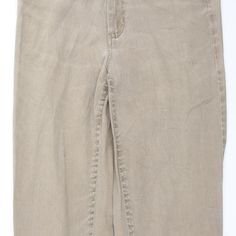 Angels Womens Beige  Denim Straight Jeans Size 8 L30 in