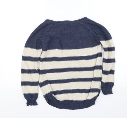 Debenhams Womens Blue Striped  Pullover Jumper Size 10