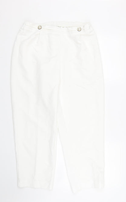 Bonmarché Womens White Trousers Size 12 L24 in