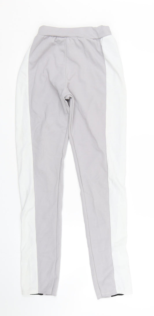 Preworn Womens Grey Striped  Sweatpants Trousers Size S L28 in