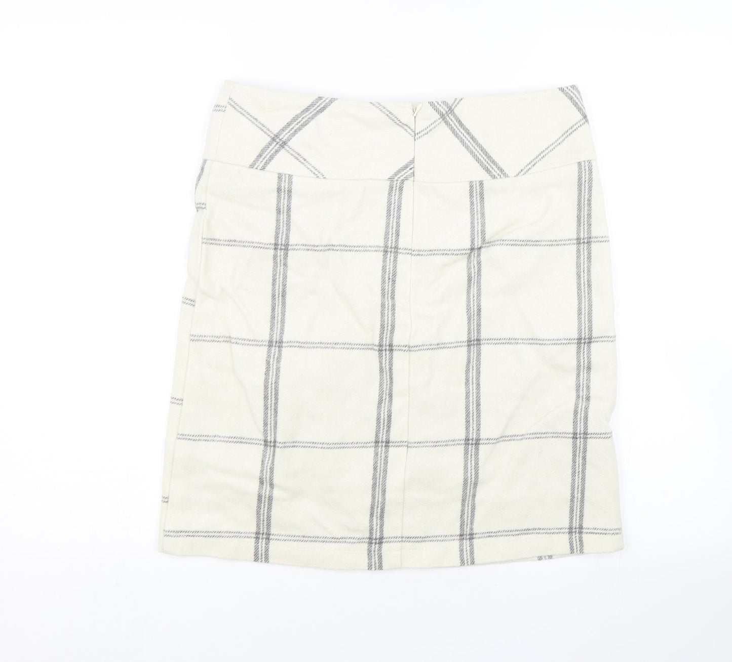Janina Womens White Check  Mini Skirt Size 8