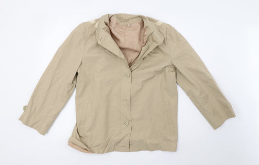 Preworn Womens Beige   Varsity Jacket Coat Size 18