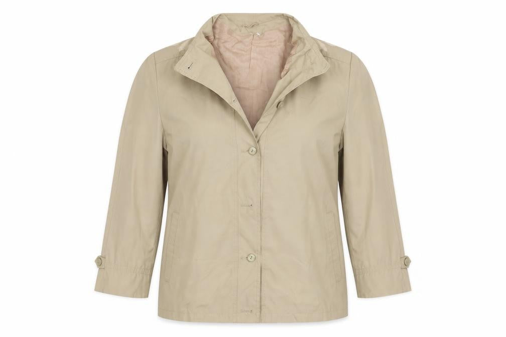 Preworn Womens Beige   Varsity Jacket Coat Size 18