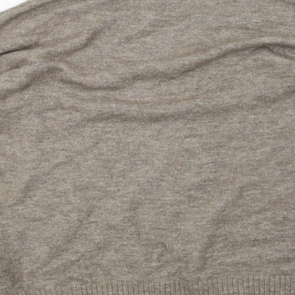 H&M Womens Grey  Knit Henley Sweatshirt Size S