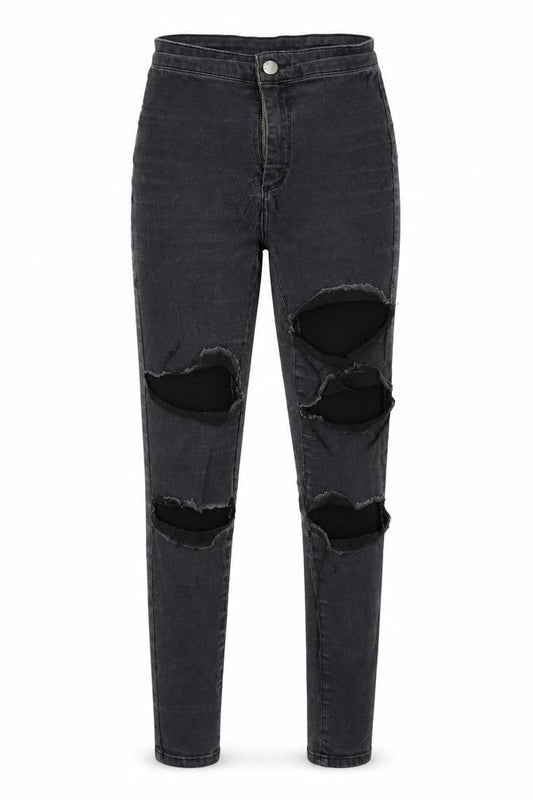 Topshop Womens Grey  Denim Mom Jeans Size 6 L28 in