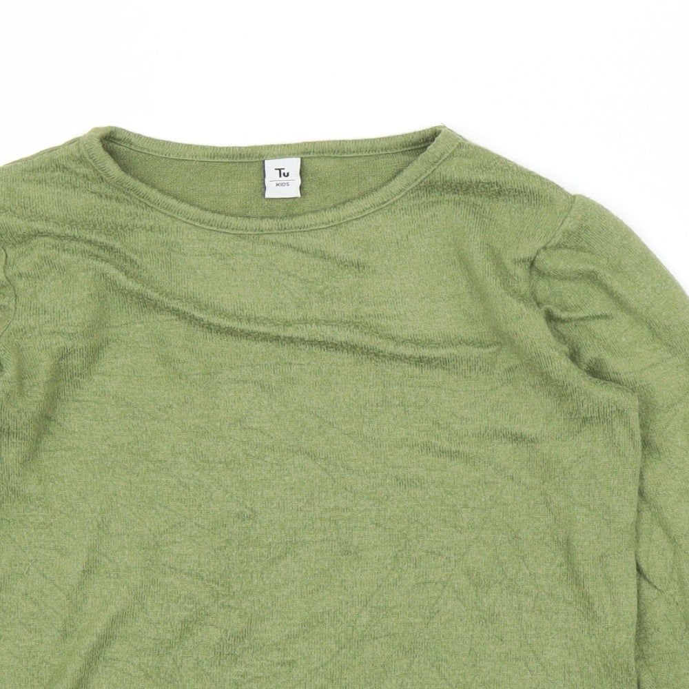 TU Girls Green   Pullover Jumper Size 8 Years
