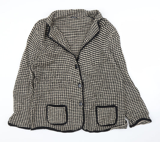 Gerry Weber Womens Beige Houndstooth  Jacket Blazer Size 18