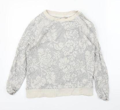 Zara Womens Grey Floral  Pullover Jumper Size S