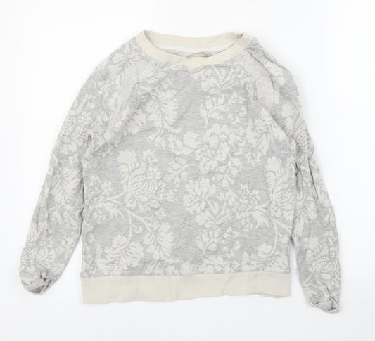 Zara Womens Grey Floral  Pullover Jumper Size S