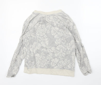 Zara Womens Grey Floral  Pullover Jumper Size S