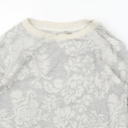 Zara Womens Grey Floral  Pullover Jumper Size S