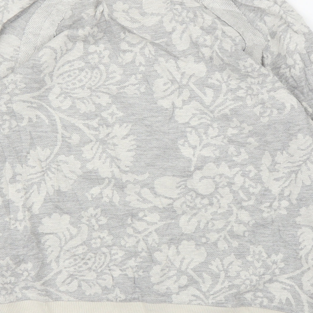 Zara Womens Grey Floral  Pullover Jumper Size S