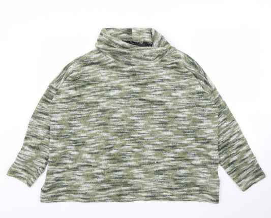 M&Co Womens Green Striped  Pullover Jumper Size 18