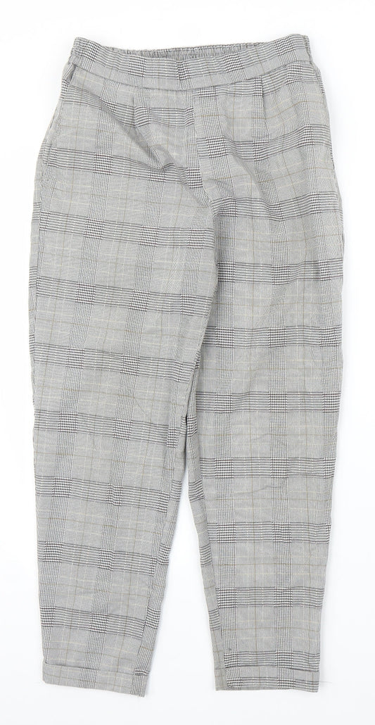Pull&Bear Womens Grey Houndstooth  Capri Trousers Size S L24 in