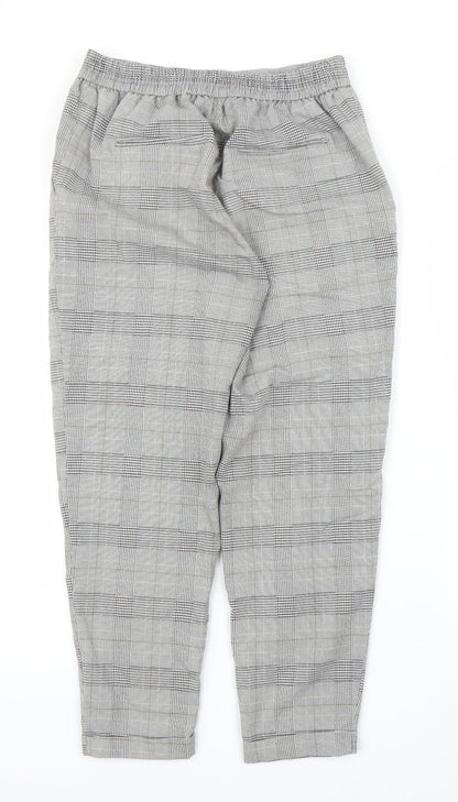 Pull&Bear Womens Grey Houndstooth  Capri Trousers Size S L24 in