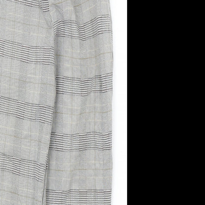 Pull&Bear Womens Grey Houndstooth  Capri Trousers Size S L24 in