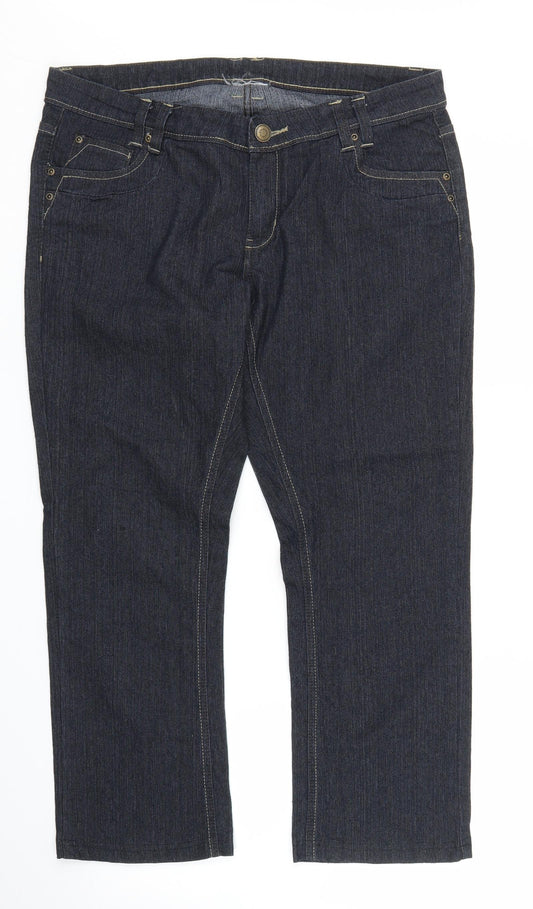 Preworn Womens Blue  Denim Straight Jeans Size 34 in L25 in