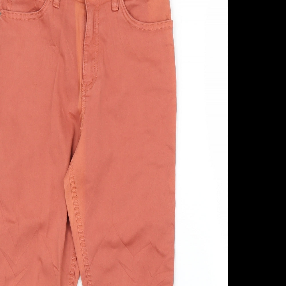 Preworn Womens Orange  Denim Cropped Jeans Size 8 L20 in