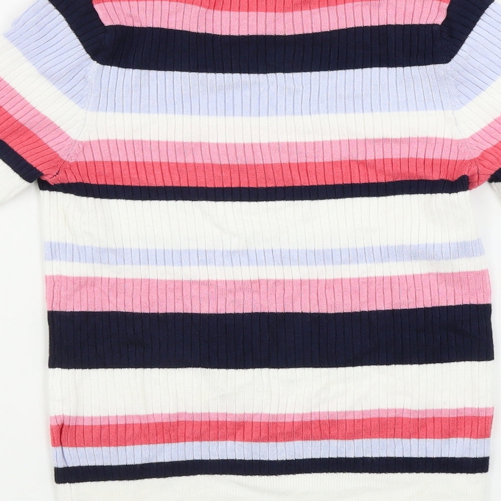 Marks and Spencer  Womens White Striped  Pullover Jumper Size 10