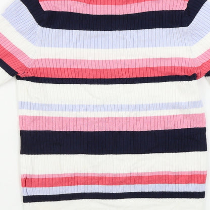 Marks & Spencer  Womens White Striped  Pullover Jumper Size 10