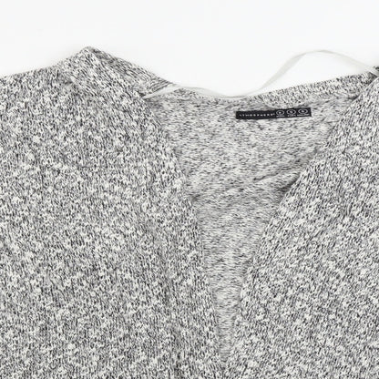 Close-up detail of Atmosphere women’s grey cardigan jumper, size S