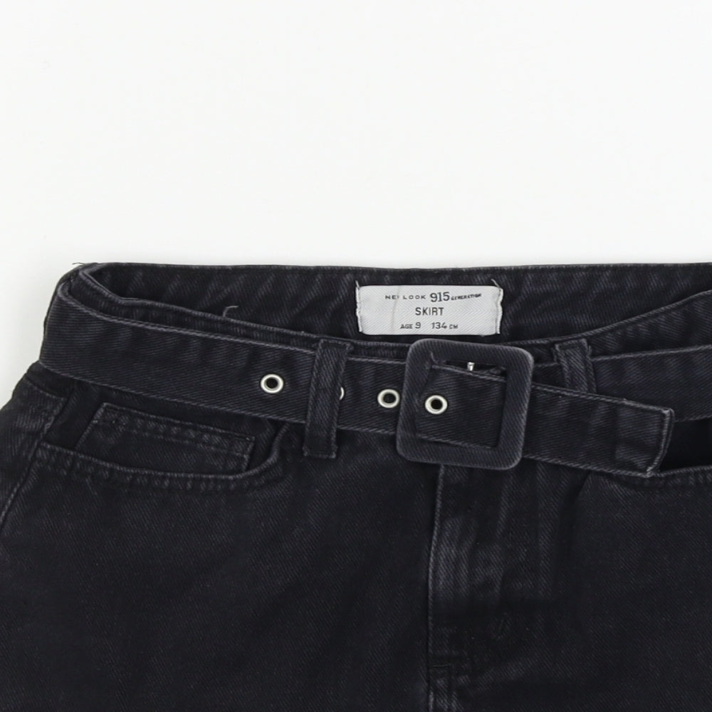 New Look  Girls Black   A-Line Skirt Size 9 Years
