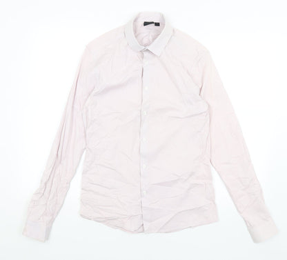Additional front view of ASOS men’s pink button-up, size S