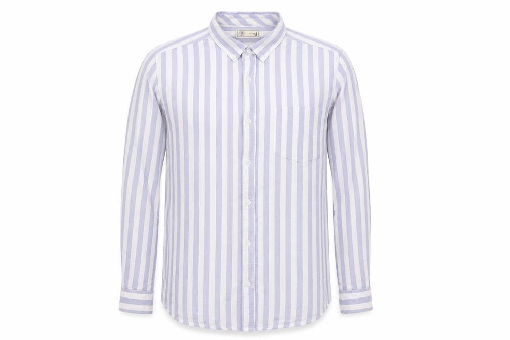 Next Mens White Striped   Button-Up Size L