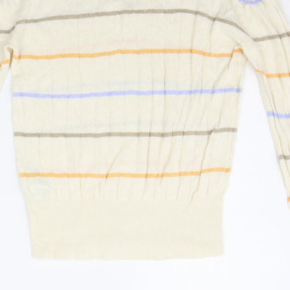 Marks & Spencer Womens Beige Striped  Pullover Jumper Size S