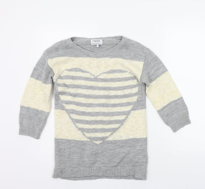 Next Womens Beige Striped  Pullover Jumper Size 6