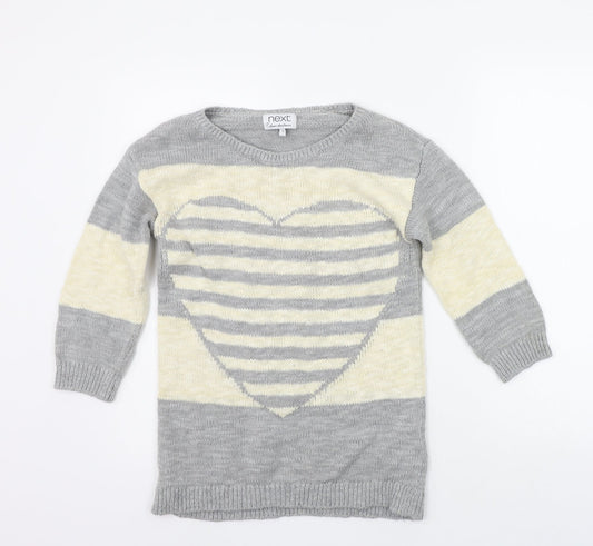 NEXT Womens Beige Striped  Pullover Jumper Size 6